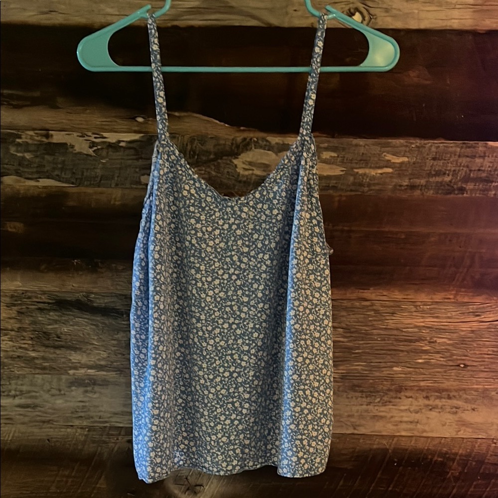 Old Navy Blue tank top with white Floral Print